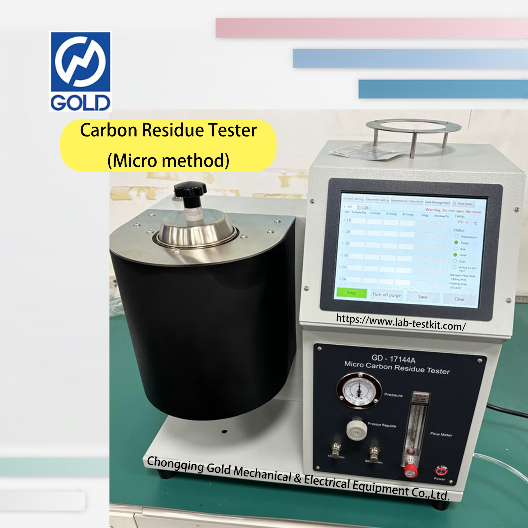 Testador de resíduos de carbono de produtos petrolíferos (Micromethod)